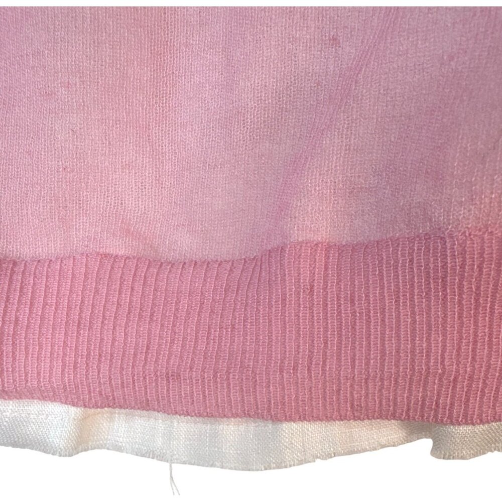 NWT ZARA Pink Medium Short Sleeve Linen Blend Dainty, Whimsical Top - Picture 16 of 16
